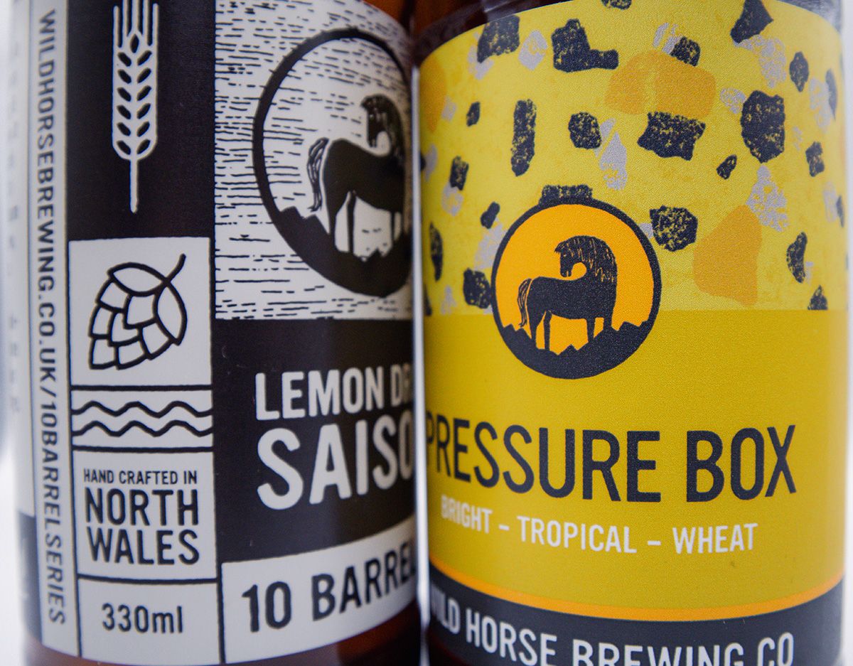 Textured glass bottle labels 