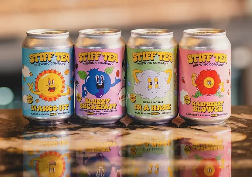 Stiff tea Brewery labels